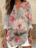 Women Floral Long Sleeve Blouse Spring/Fall Printing V Neck Daily Casual Top