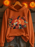 Women Floral Spring/Fall Printing Long Sleeve Casual Daily Hoodie