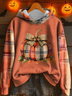 Women Maple Leaf Spring/Fall Printing Long Sleeve Casual Daily Hoodie