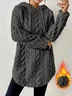 Women Plain Winter Long Sleeve Casual Daily Hoodie