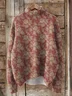 Women Floral Printing Spring/Fall Vintage Long Sleeve Turtleneck Sweater