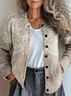 Women Abstract Vintage Spring/Fall Printing Cardigan
