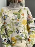 Women Floral Printing Spring/Fall Vintage Long Sleeve Turtleneck Sweater