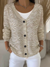 Women Floral Long Sleeve V Neck Casual Spring/Fall Cardigan Outerwear