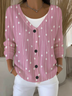 Women Abstract Long Sleeve V Neck Casual Spring/Fall Cardigan Outerwear