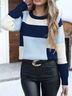 Women Abstract Printing Spring/Fall Casual Long Sleeve Crew Neck Sweater