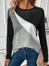 Women Abstract Long Sleeve Tee T-shirt Crew Neck Printing Casual Spring/Fall Graphic Tee Top