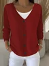 Women Plain Casual Spring/Fall Cardigan