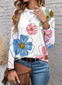 Women Floral Long Sleeve Tee T-shirt Crew Neck Printing Casual Spring/Fall Graphic Tee Top
