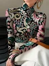 Women Floral Long Sleeve Blouse Spring/Fall Printing Daily Casual Top