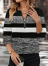 Women Abstract Crew Neck Printing Casual Spring/Fall Long Sleeve Sweatshirt