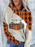 Women Plaid Spring/Fall Printing Long Sleeve Casual Daily Hoodie