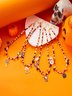 Halloween Necklace Funny Pumpkin Ghost Cat Pendant Horror Contrast Color Rice Bead Necklace Clavicle Chain
