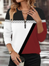 Women Abstract Crew Neck Printing Casual Spring/Fall Long Sleeve Sweatshirt