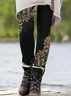 Women Floral Casual All Season Printing Long Leggings