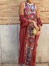 Women Striped Printing Two-Piece Set Daily Long Sleeve Vintage Spring/Fall Coat With Skirt Matching Set