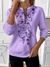 Women Ombre Crew Neck Vintage Spring/Fall Long Sleeve Sweatshirt