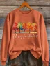 Women Text Letters Crew Neck Printing Casual Spring/Fall Long Sleeve Sweatshirt