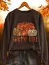 Women Text Letters Crew Neck Printing Casual Spring/Fall Long Sleeve Sweatshirt