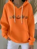 Women Maple Leaf Spring/Fall Printing Long Sleeve Casual Daily Hoodie