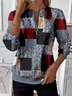 Women Abstract Crew Neck Printing Casual Spring/Fall Long Sleeve Sweatshirt