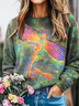 Women Dragonfly Crew Neck Printing Casual Spring/Fall Long Sleeve Sweatshirt