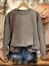 Women Ethnic Crew Neck Printing Casual Spring/Fall Long Sleeve Sweatshirt