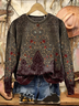 Women Floral Crew Neck Printing Casual Spring/Fall Long Sleeve Sweatshirt