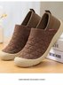 All Season Mesh Fabric Plain Shallow Flyknit slip-on comfortable flat shoes for mothers with soft soles