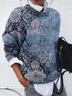 Women Floral Printing Spring/Fall Casual Long Sleeve Crew Neck Sweater