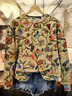 Women Floral Crew Neck Printing Casual Spring/Fall Long Sleeve Sweatshirt