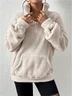 Women Plain Mock Neck Split Joint Vintage Spring/Fall Long Sleeve Sweatshirt