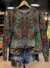 Women Floral Crew Neck Printing Casual Spring/Fall Long Sleeve Sweatshirt