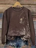 Women Floral Crew Neck Printing Casual Spring/Fall Long Sleeve Sweatshirt