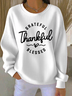 Women Text Letters Crew Neck Casual Spring/Fall Long Sleeve Sweatshirt