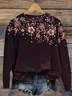 Women Floral Crew Neck Printing Casual Spring/Fall Long Sleeve Sweatshirt