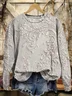 Women Floral Crew Neck Printing Casual Spring/Fall Long Sleeve Sweatshirt