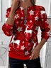 Women Christmas Crew Neck Printing Casual Spring/Fall Long Sleeve Sweatshirt