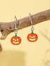 Halloween Earrings Horror Funny Skull Spider Pumpkin Ghost Black Cat Earrings Real Gold Electroplated Jewelry Earrings