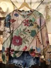 Women Floral Crew Neck Printing Casual Spring/Fall Long Sleeve Sweatshirt