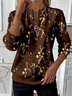Women Floral Crew Neck Printing Casual Spring/Fall Long Sleeve Sweatshirt
