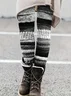 Women Multicolor Block Casual All Season Printing Long Leggings