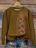 Women Floral Crew Neck Printing Casual Spring/Fall Long Sleeve Sweatshirt
