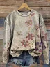 Women Floral Crew Neck Printing Casual Spring/Fall Long Sleeve Sweatshirt