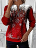 Women Christmas Crew Neck Printing Casual Spring/Fall Long Sleeve Sweatshirt