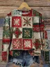 Women Christmas Crew Neck Printing Casual Spring/Fall Long Sleeve Sweatshirt