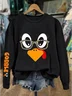 Women Turkey Crew Neck Printing Casual Spring/Fall Long Sleeve Sweatshirt