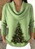 Women Plain Spring/Fall Casual Long Sleeve Crew Neck Cotton Sweater