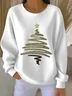Women Christmas Crew Neck Printing Casual Spring/Fall Long Sleeve Sweatshirt