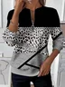 Women Abstract Crew Neck Printing Casual Spring/Fall Long Sleeve Sweatshirt